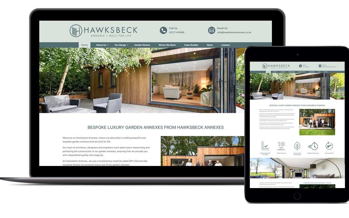 Hawksbeck Annexes website design